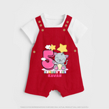 Make Your BabyÕs 5th Month Extra Special With Our Customized Baby Dungaree Set - RED - 0 - 5 Months Old (Chest 18")