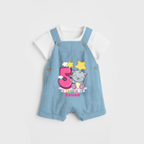 Celebrate The Fifth Month Birthday Customised Dungaree set - SKY BLUE - 0 - 5 Months Old (Chest 17")