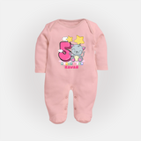 Make Your BabyÕs 5th Month Extra Special With Our Customized Baby Sleep Suit - BABY PINK - New Born (Chest 7.5")