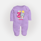 Make Your BabyÕs 5th Month Extra Special With Our Customized Baby Sleep Suit - LILAC - New Born (Chest 7.5")