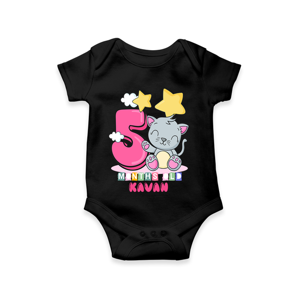 Celebrate The Fifth Month Birthday Customised  Romper - BLACK - 0 - 3 Months Old (Chest 16")