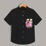 Celebrate The Fifth Month Birthday Customised Shirt - BLACK - 0 - 6 Months Old (Chest 21")