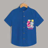 Celebrate The Fifth Month Birthday Customised Shirt - COBALT BLUE - 0 - 6 Months Old (Chest 21")