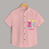 Celebrate The Fifth Month Birthday Customised Shirt - PEACH - 0 - 6 Months Old (Chest 21")