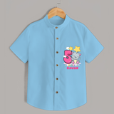 Celebrate The Fifth Month Birthday Customised Shirt - SKY BLUE - 0 - 6 Months Old (Chest 21")