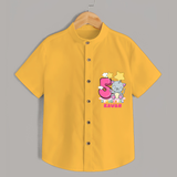 Celebrate The Fifth Month Birthday Customised Shirt - YELLOW - 0 - 6 Months Old (Chest 21")