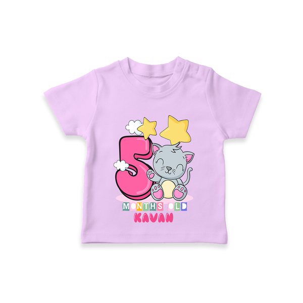 Celebrate The Fifth Month Birthday Customised T-Shirt - LILAC - 0 - 5 Months Old (Chest 17")