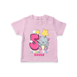 Celebrate The Fifth Month Birthday Customised T-Shirt - PINK - 0 - 5 Months Old (Chest 17")