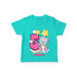 Celebrate The Fifth Month Birthday Customised T-Shirt - TEAL - 0 - 5 Months Old (Chest 17")