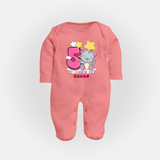 Make Your BabyÕs 5th Month Extra Special With Our Customized Baby Sleep Suit - PEACH - New Born (Chest 7.5")