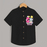 Custom Baby Shirt for 5 Month Milestone | Soft Cotton Shirt | Personalized Name Print - BLACK - 0 - 6 Months Old (Chest 23")