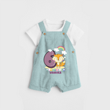 Celebrate The Sixth Month Birthday Customised Dungaree set - ARCTIC BLUE - 0 - 5 Months Old (Chest 17")