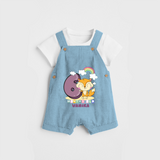 Celebrate The Sixth Month Birthday Customised Dungaree set - SKY BLUE - 0 - 5 Months Old (Chest 17")