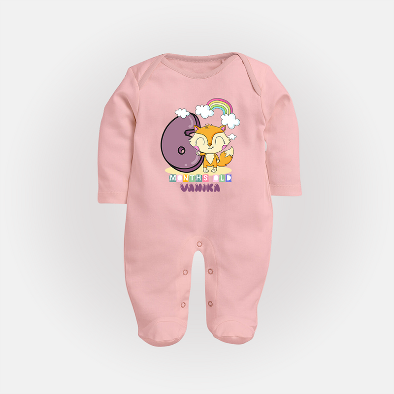 Make Your BabyÕs 6th Month Extra Special With Our Customized Baby Sleep Suit - BABY PINK - New Born (Chest 7.5")