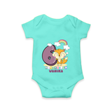 Celebrate The Sixth Month Birthday Customised Romper - ARCTIC BLUE - 0 - 3 Months Old (Chest 16")