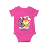 Make Your BabyÕs 6th Month Extra Special With Our Customized Baby Romper - HOT PINK - 0 - 3 Months Old (Chest 16")