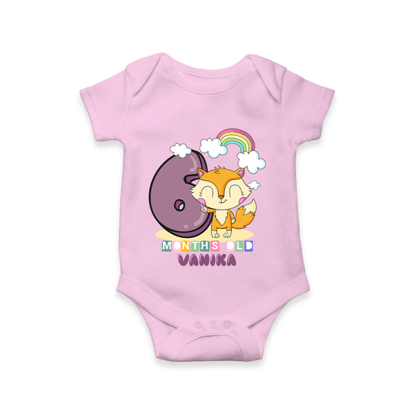 Celebrate The Sixth Month Birthday Customised Romper - PINK - 0 - 3 Months Old (Chest 16")