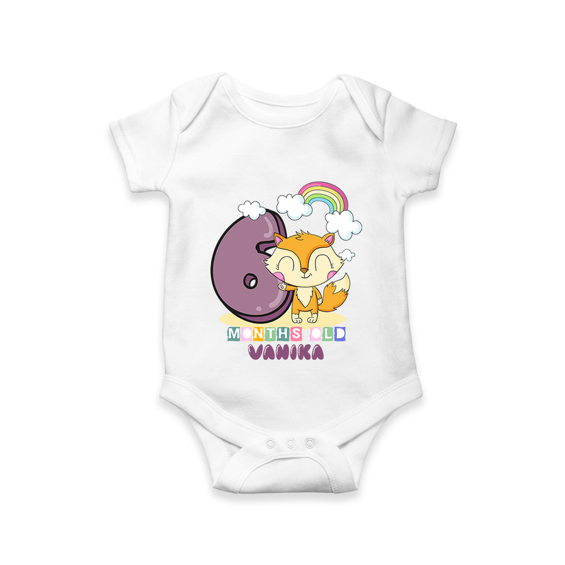 Make Your BabyÕs 6th Month Extra Special With Our Customized Baby Romper - WHITE - 0 - 3 Months Old (Chest 16")