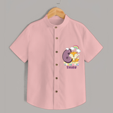 Celebrate The Sixth Month Birthday Customised Shirt - PEACH - 0 - 6 Months Old (Chest 21")