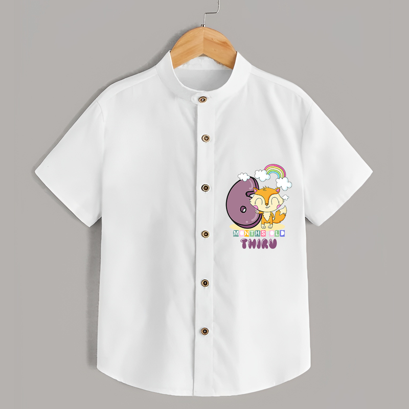 Celebrate The Sixth Month Birthday Customised Shirt - WHITE - 0 - 6 Months Old (Chest 21")