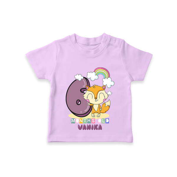 Celebrate The Sixth Month Birthday Customised T-Shirt - LILAC - 0 - 5 Months Old (Chest 17")