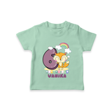 Custom Baby T-Shirt for 6 Month Milestone | Soft Cotton T-Shirt | Personalized Name Print - MINT GREEN - 0-5 Months Old (Chest 17")
