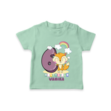 Celebrate The Sixth Month Birthday Customised T-Shirt - MINT GREEN - 0 - 5 Months Old (Chest 17")