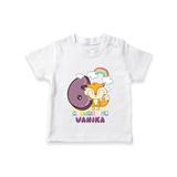 Custom Baby T-Shirt for 6 Month Milestone | Soft Cotton T-Shirt | Personalized Name Print - WHITE - 0-5 Months Old (Chest 17")