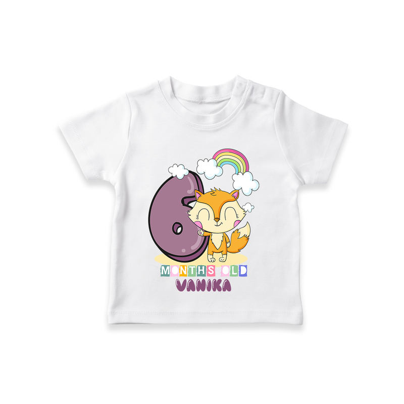Celebrate The Sixth Month Birthday Customised T-Shirt - WHITE - 0 - 5 Months Old (Chest 17")