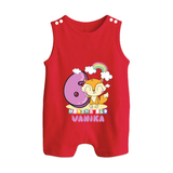 Custom Baby Romper Suit/ Sleeveless Romper for 6 Month Milestone | Soft Cotton Romper Suit/ Sleeveless Romper | Personalized Name Print - RED - 0 - 5 Months Old (Chest 18")