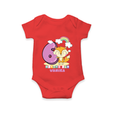 Make Your BabyÕs 6th Month Extra Special With Our Customized Baby Romper - RED - 0 - 3 Months Old (Chest 16")