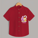 Celebrate The Sixth Month Birthday Customised Shirt - RED - 0 - 6 Months Old (Chest 21")