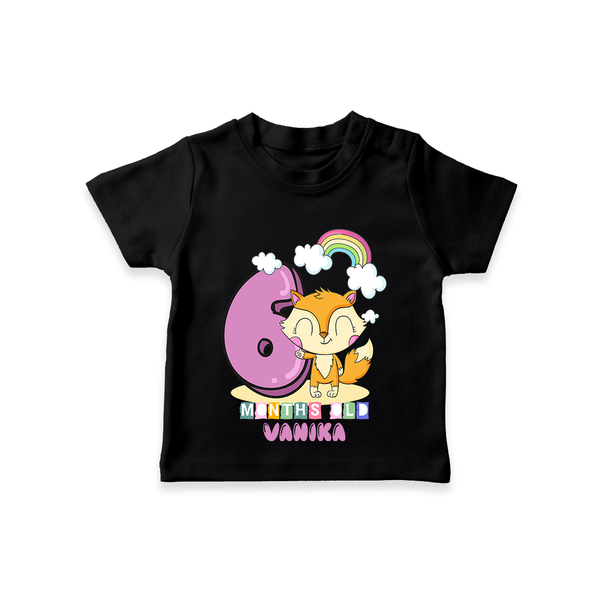 Celebrate The Sixth Month Birthday Customised T-Shirt - BLACK - 0 - 5 Months Old (Chest 17")