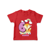 Celebrate The Sixth Month Birthday Customised T-Shirt - RED - 0 - 5 Months Old (Chest 17")