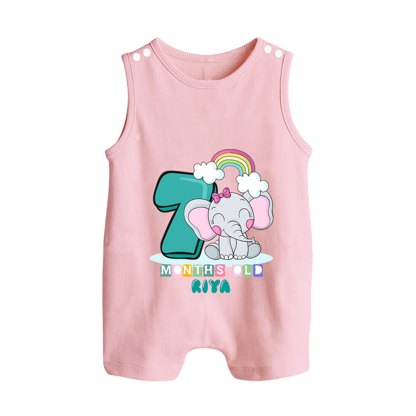 Make Your BabyÕs 7th Month Extra Special With Our Customized Baby Romper Suit - BABY PINK - 0 - 5 Months Old (Chest 18")