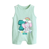 Make Your BabyÕs 7th Month Extra Special With Our Customized Baby Romper Suit - MINT GREEN - 0 - 5 Months Old (Chest 18")