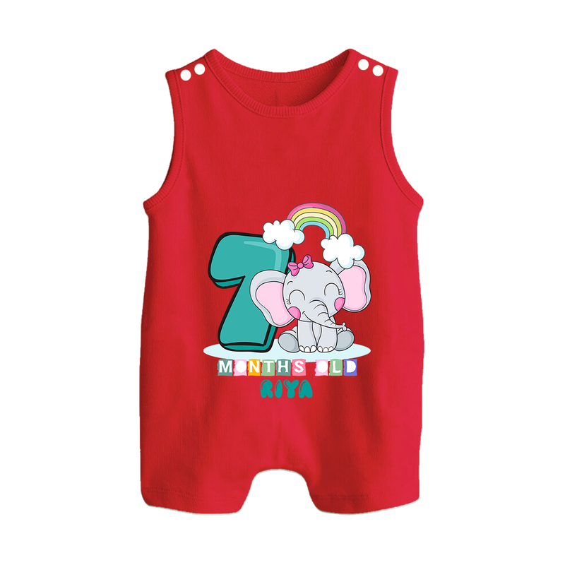 Make Your BabyÕs 7th Month Extra Special With Our Customized Baby Romper Suit - RED - 0 - 5 Months Old (Chest 18")