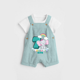 Celebrate The Seventh Month Birthday Customised Dungaree set - ARCTIC BLUE - 0 - 5 Months Old (Chest 17")