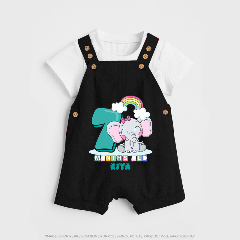 Make Your BabyÕs 7th Month Extra Special With Our Customized Baby Dungaree Set - BLACK - 0 - 5 Months Old (Chest 18")