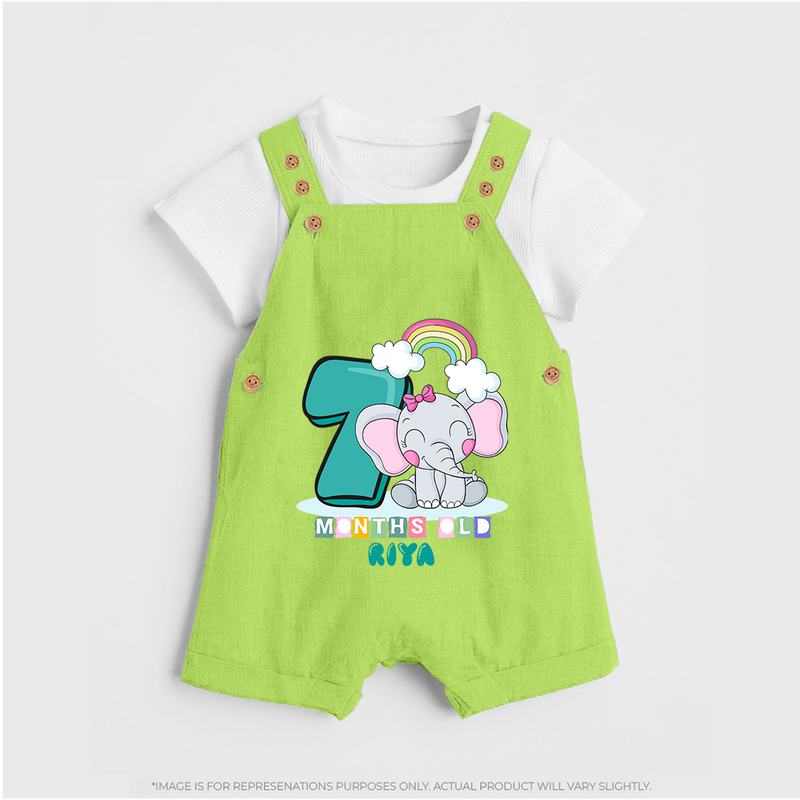 Make Your BabyÕs 7th Month Extra Special With Our Customized Baby Dungaree Set - GREEN - 0 - 5 Months Old (Chest 18")