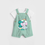 Celebrate The Seventh Month Birthday Customised Dungaree set - LIGHT GREEN - 0 - 5 Months Old (Chest 17")