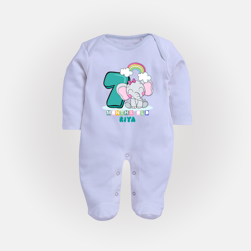 Make Your BabyÕs 7th Month Extra Special With Our Customized Baby Sleep Suit - BABY BLUE - New Born (Chest 7.5")