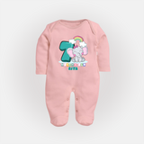 Make Your BabyÕs 7th Month Extra Special With Our Customized Baby Sleep Suit - BABY PINK - New Born (Chest 7.5")