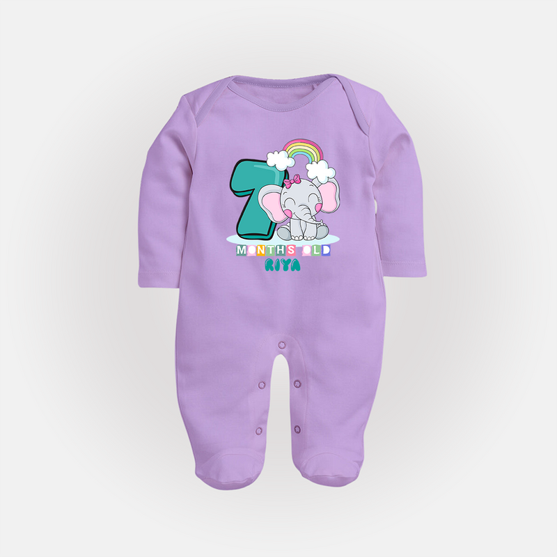 Make Your BabyÕs 7th Month Extra Special With Our Customized Baby Sleep Suit - LILAC - New Born (Chest 7.5")