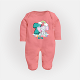 Make Your BabyÕs 7th Month Extra Special With Our Customized Baby Sleep Suit - PEACH - New Born (Chest 7.5")