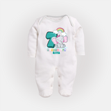 Make Your BabyÕs 7th Month Extra Special With Our Customized Baby Sleep Suit - WHITE - New Born (Chest 7.5")