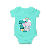 Celebrate The Seventh Month Birthday Customised Romper - ARCTIC BLUE - 0 - 3 Months Old (Chest 16")