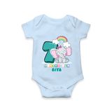 Make Your BabyÕs 7th Month Extra Special With Our Customized Baby Romper - BABY BLUE - 0 - 3 Months Old (Chest 16")