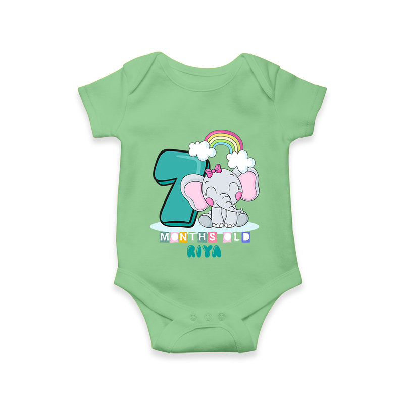 Make Your BabyÕs 7th Month Extra Special With Our Customized Baby Romper - GREEN - 0 - 3 Months Old (Chest 16")