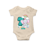 Make Your BabyÕs 7th Month Extra Special With Our Customized Baby Romper - IVORY - 0 - 3 Months Old (Chest 16")